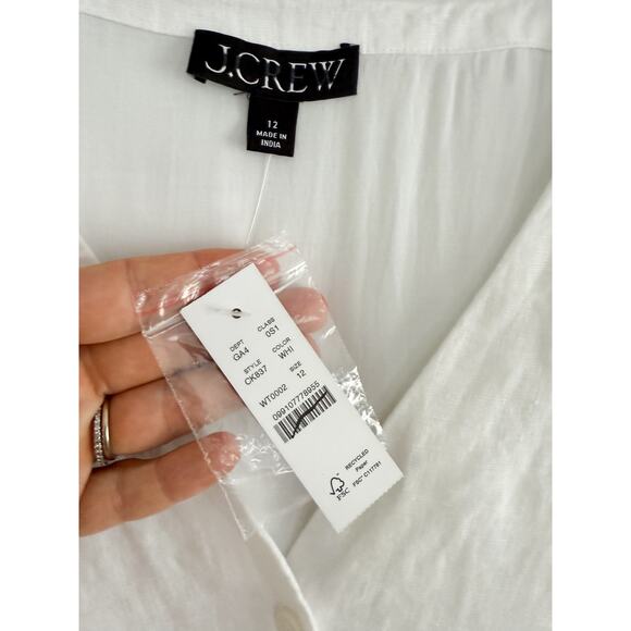 J.Crew | NWT Marilyn Linen mini dress in White | Sz 12 - Picture 6 of 10